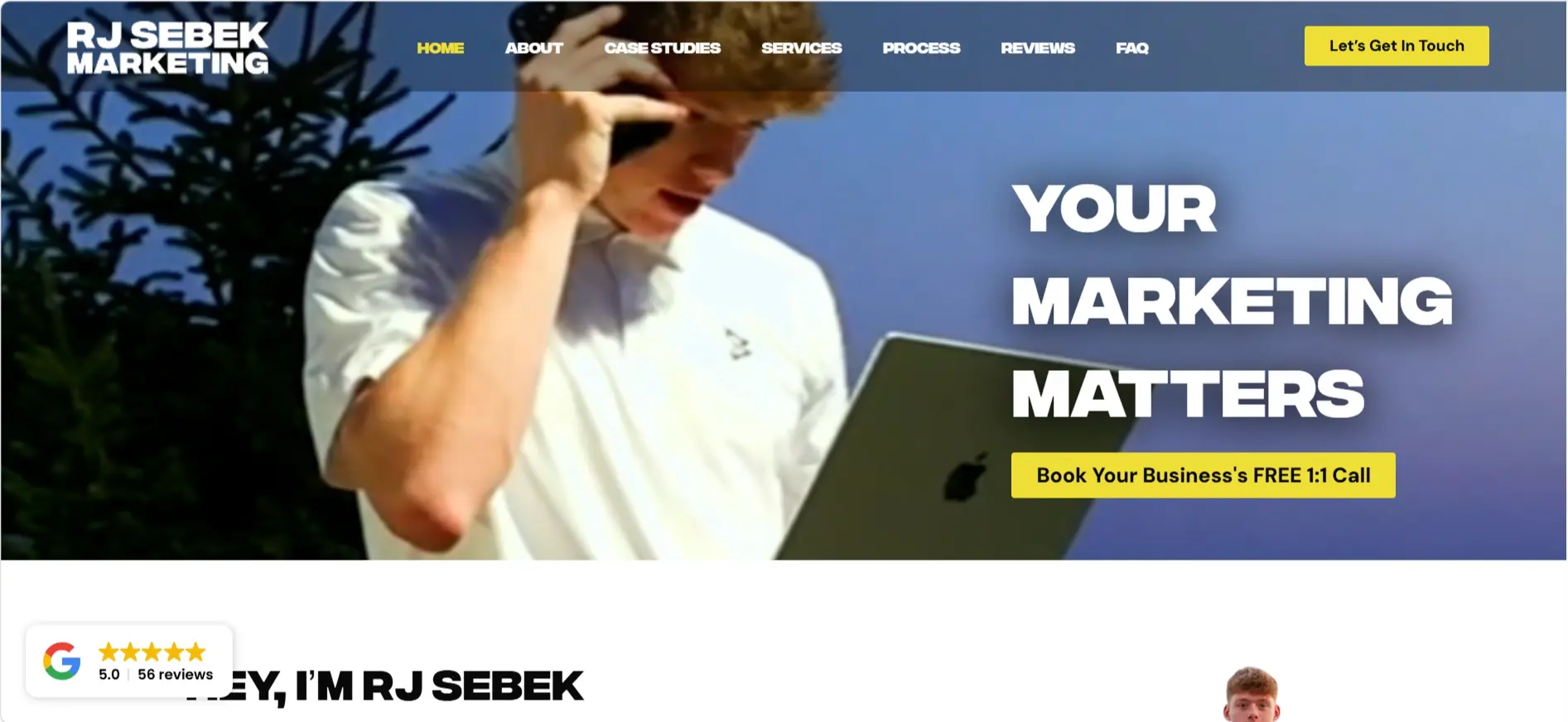 RJ Sebek Marketing website
